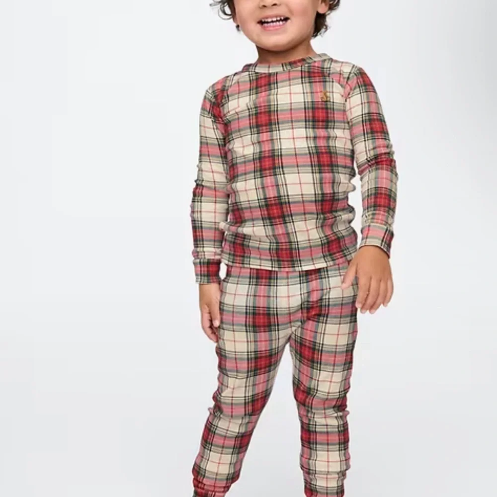 GAP Red and Cream Plaid Kids Pajama Set